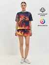 Женская пижама с шортами / Огненная лиса