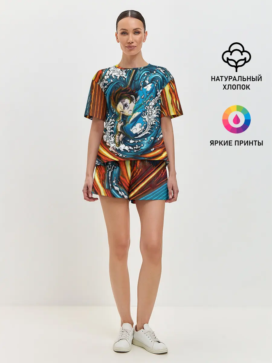 Женская пижама с шортами / Танджиро Камадо Клинок демонов