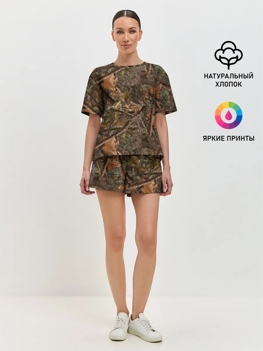 Женская пижама с шортами / Охотничий камуфляж