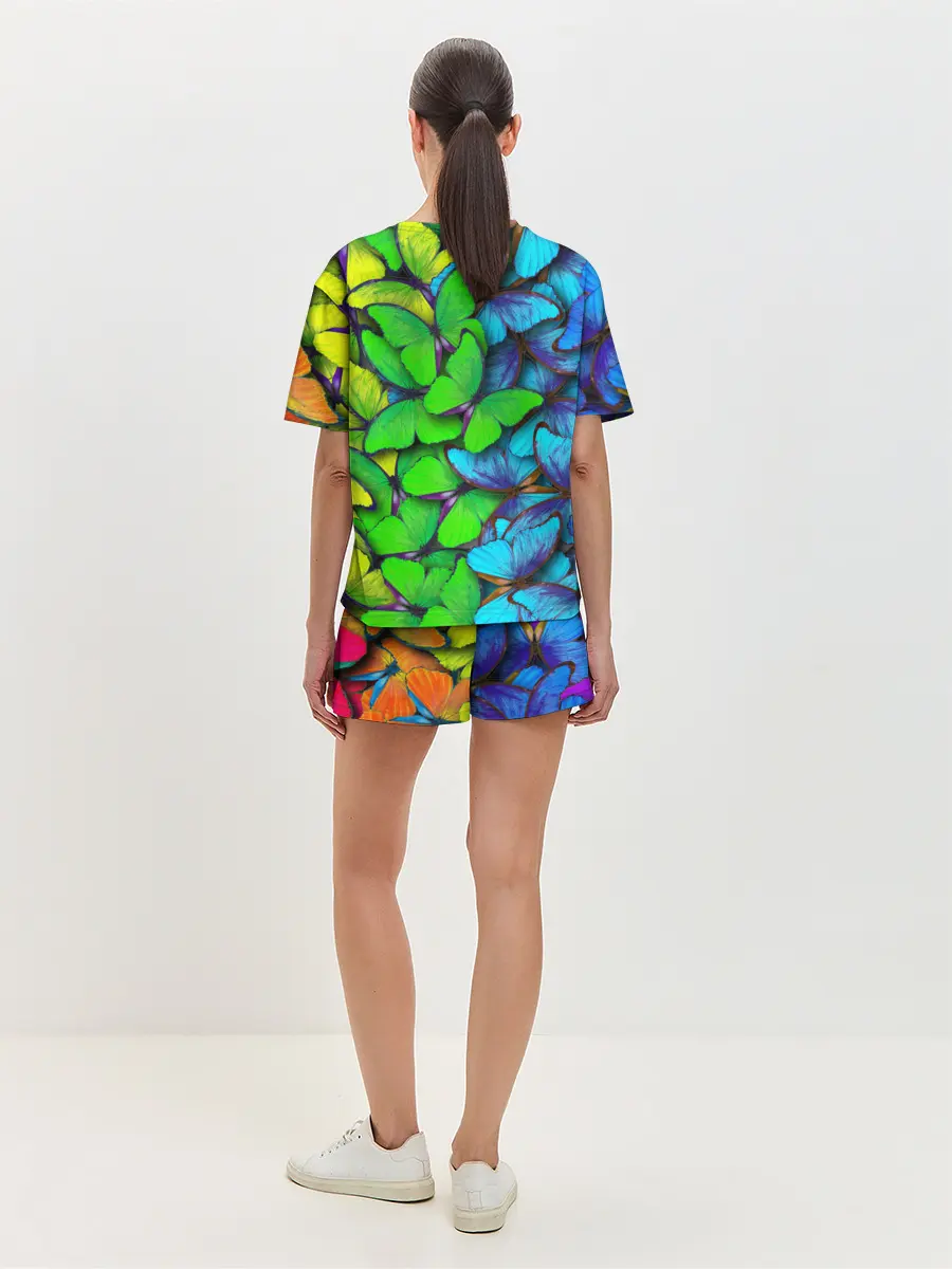 Женская пижама с шортами / Радужные бабочки