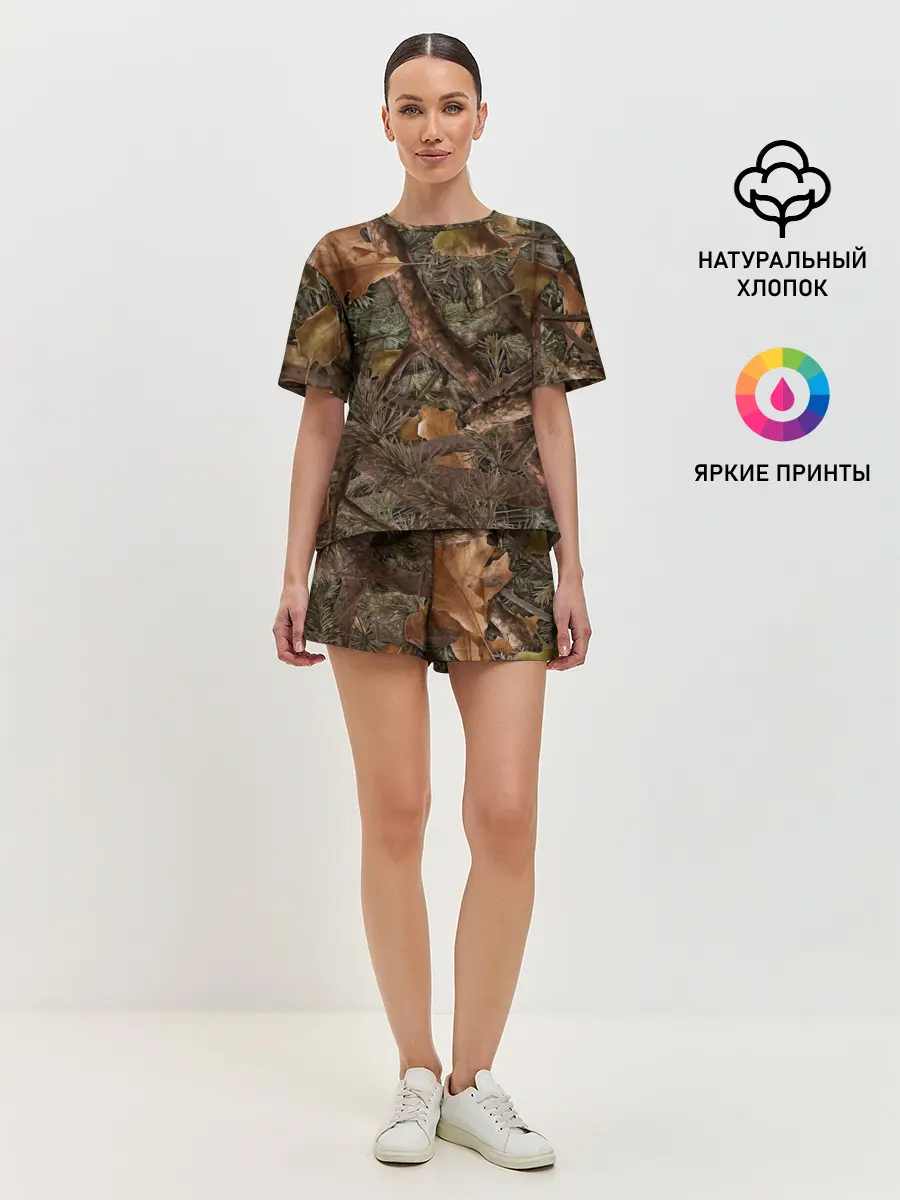 Женская пижама с шортами / Охотничий камуфляж