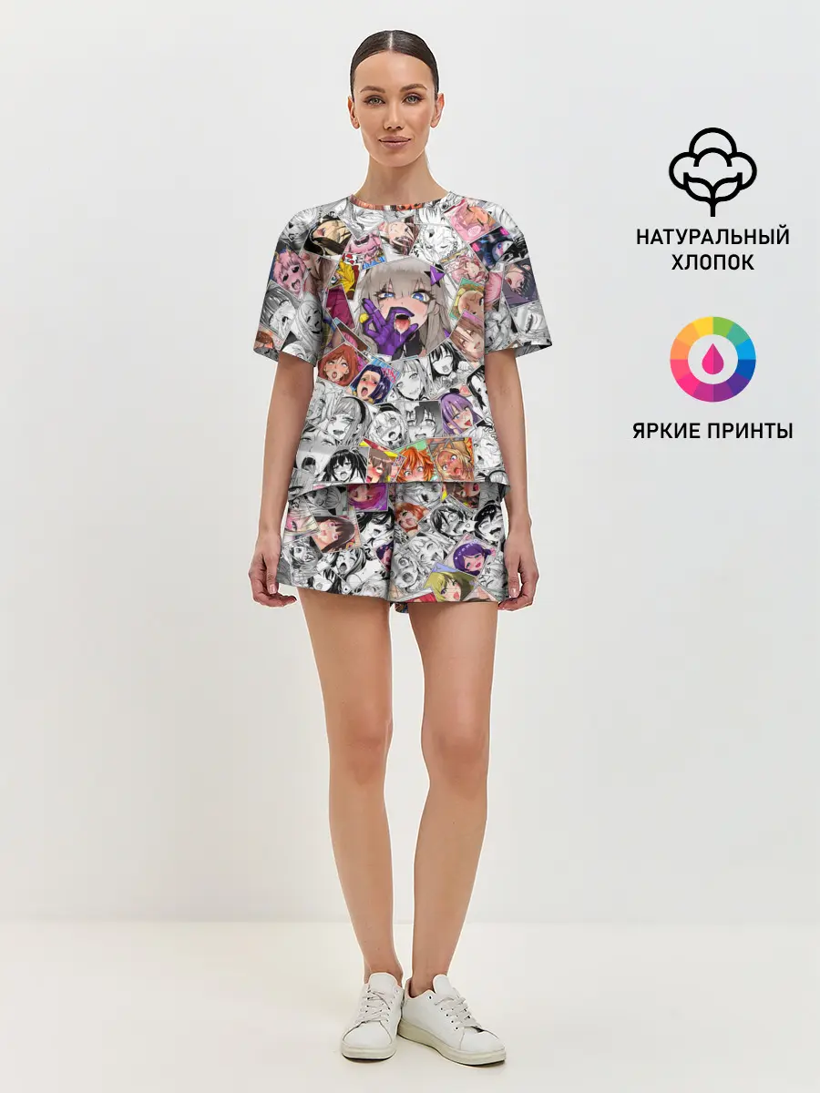 Женская пижама с шортами / Ahegao завихрение