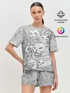 Женская пижама с шортами / Коты мемы кошки