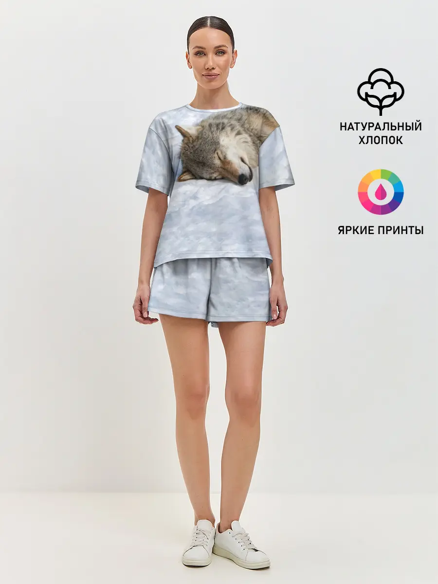 Женская пижама с шортами / Спящий Волк