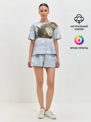 Женская пижама с шортами / Спящий Волк