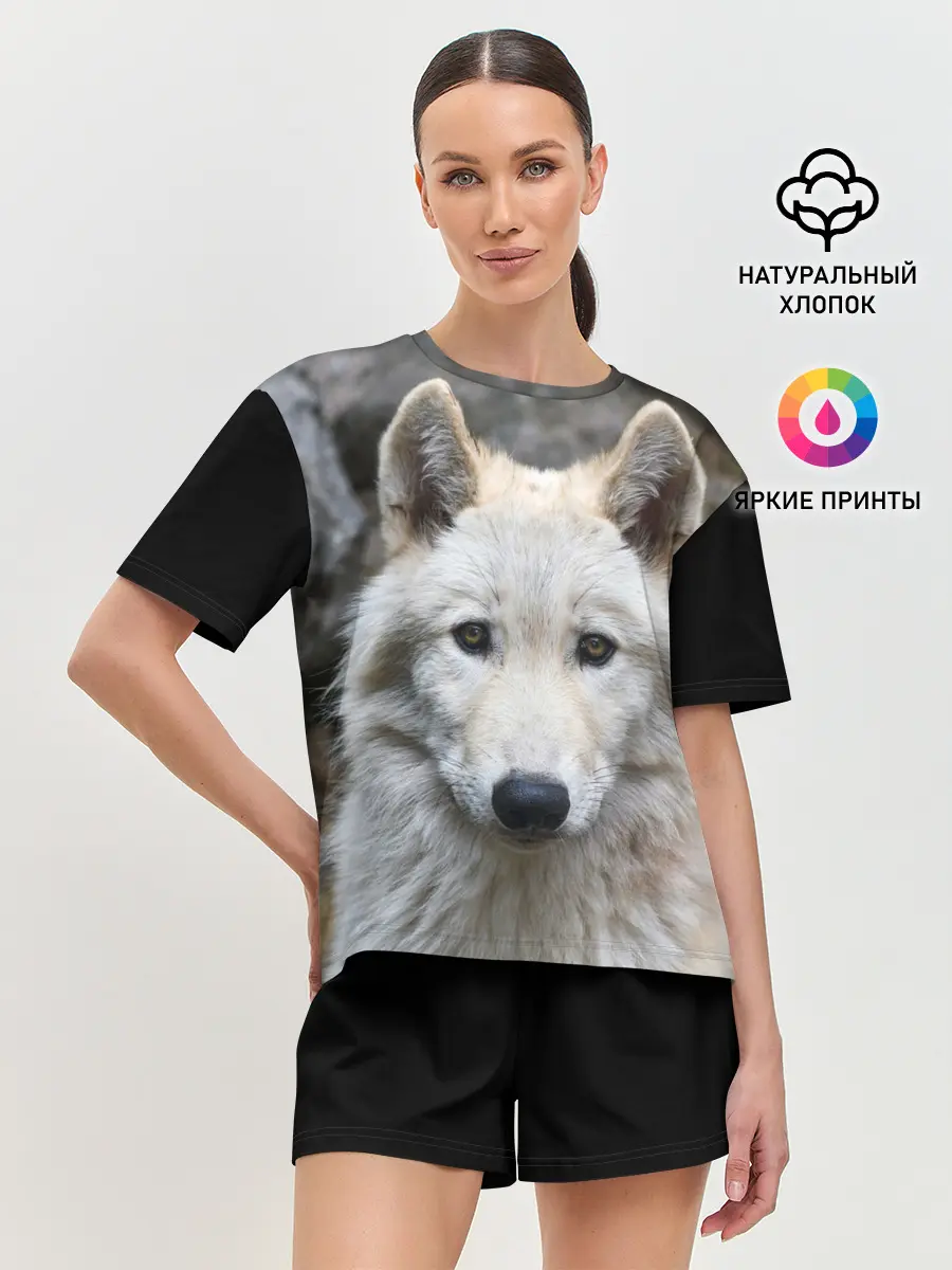 Женская пижама с шортами / Волк