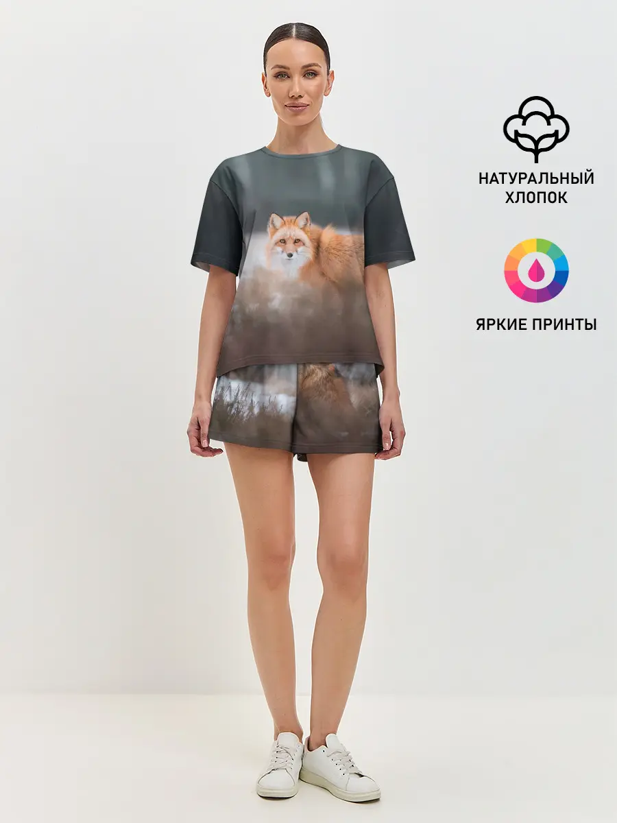 Женская пижама с шортами / Лиса