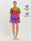 Женская пижама с шортами / Блестки радуги
