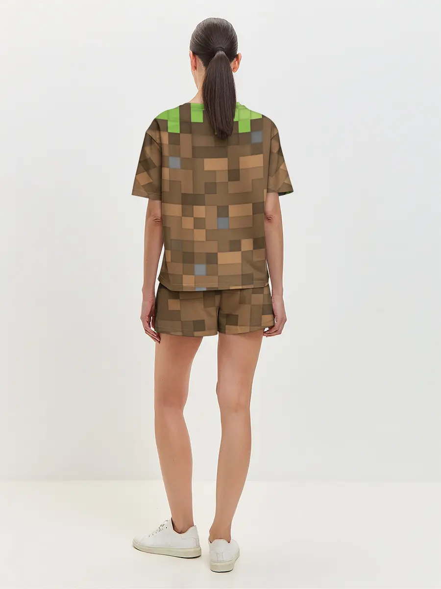 Женская пижама с шортами / Minecraft камуфляж