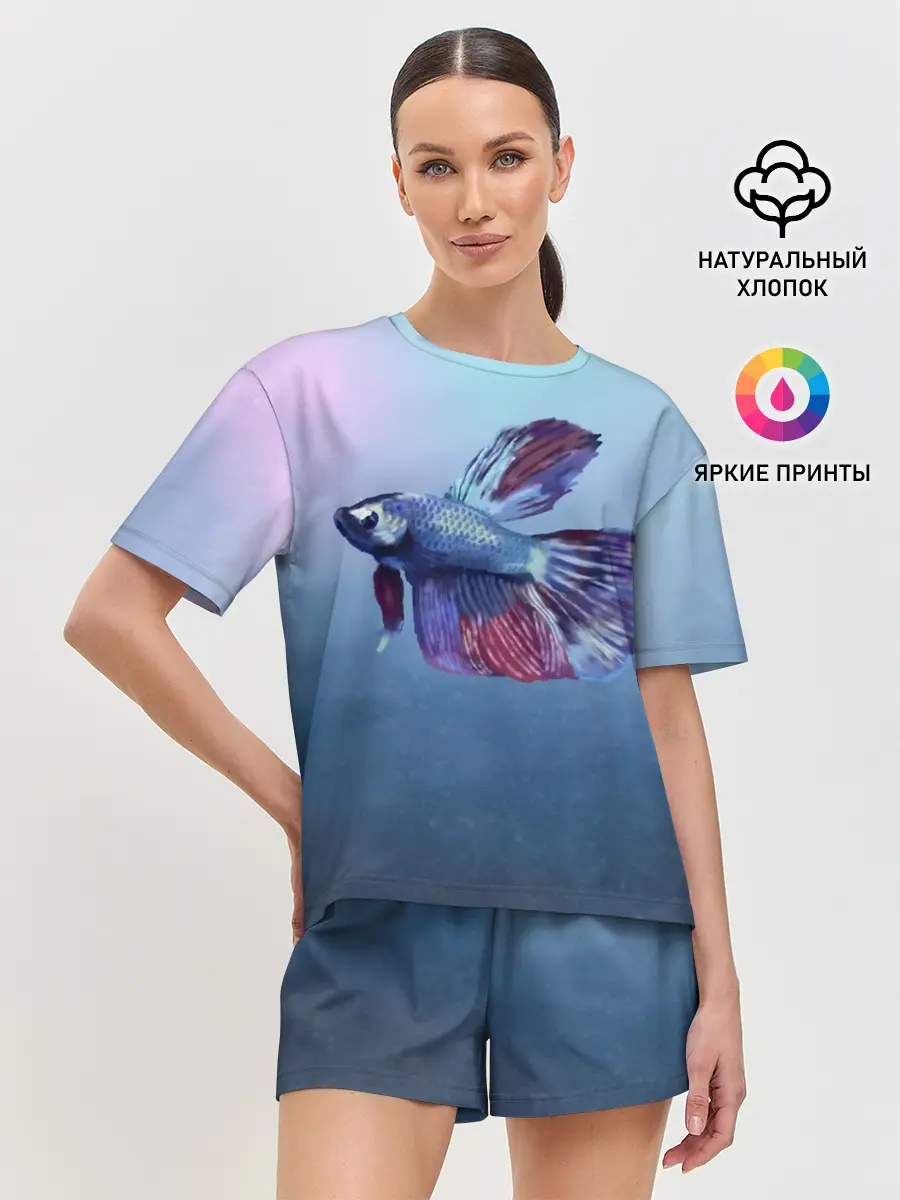 Женская пижама с шортами / Рыбка