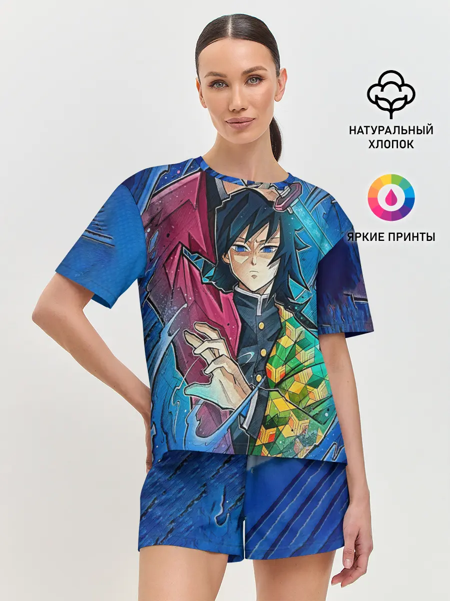 Женская пижама с шортами / Гию Томиоко Клинок демонов