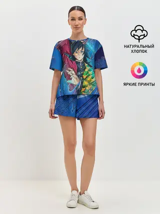 Женская пижама с шортами / Гию Томиоко Клинок демонов