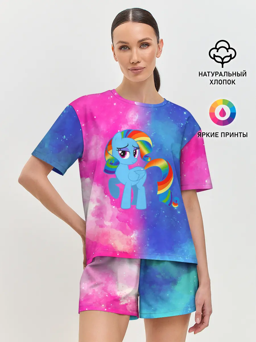 Женская пижама с шортами / Радуга Дэш