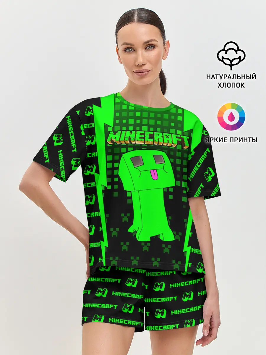 Женская пижама с шортами / Minecraft