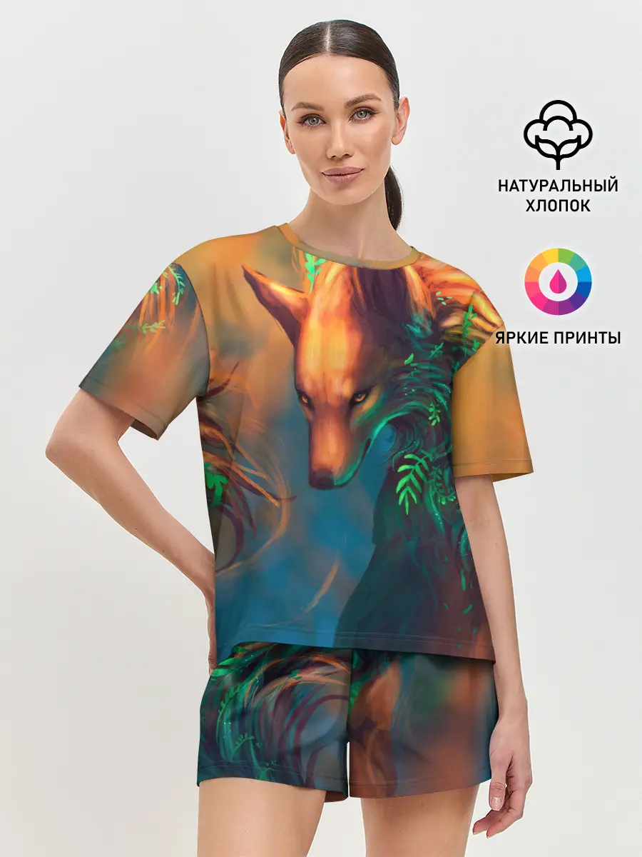 Женская пижама с шортами / Волшебная лиса