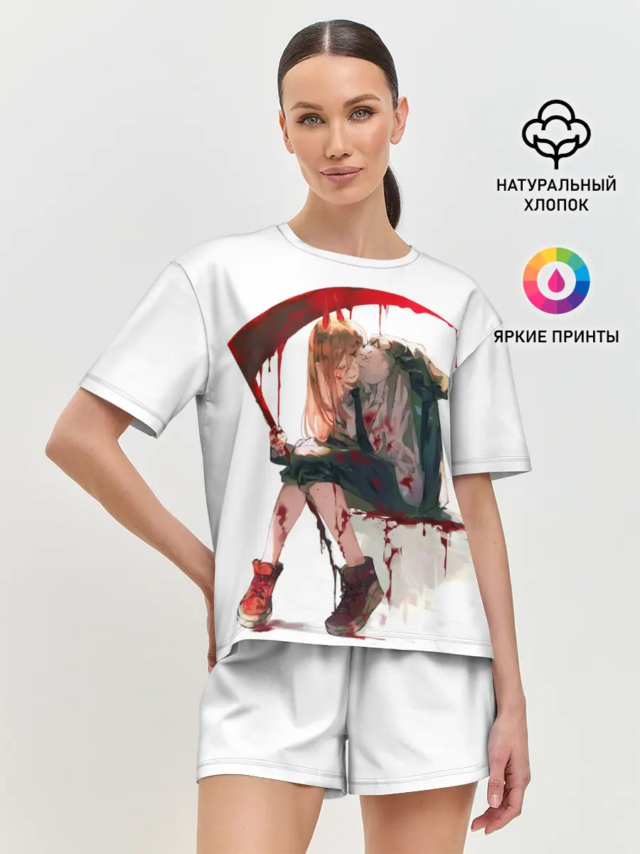 Женская пижама с шортами / Человек Бензопила Аниме