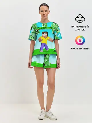 Женская пижама с шортами / Minecraft