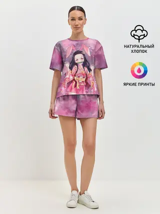 Женская пижама с шортами / Незуко Камадо