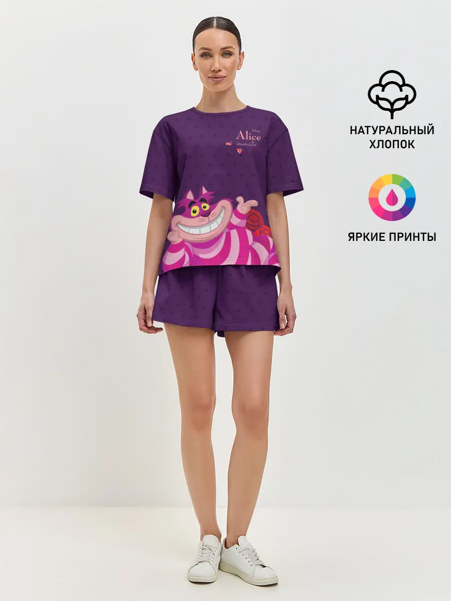 Женская пижама с шортами / Чеширский Кот