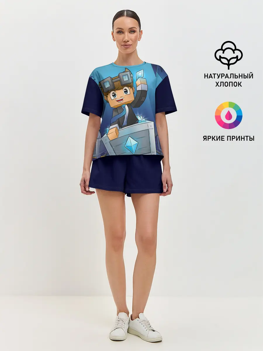 Женская пижама с шортами / Minecraft