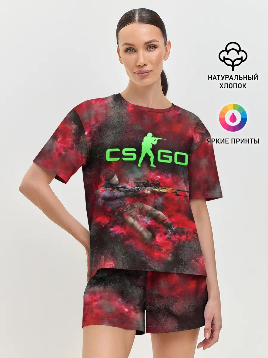 Женская пижама с шортами / CS GO Red heat