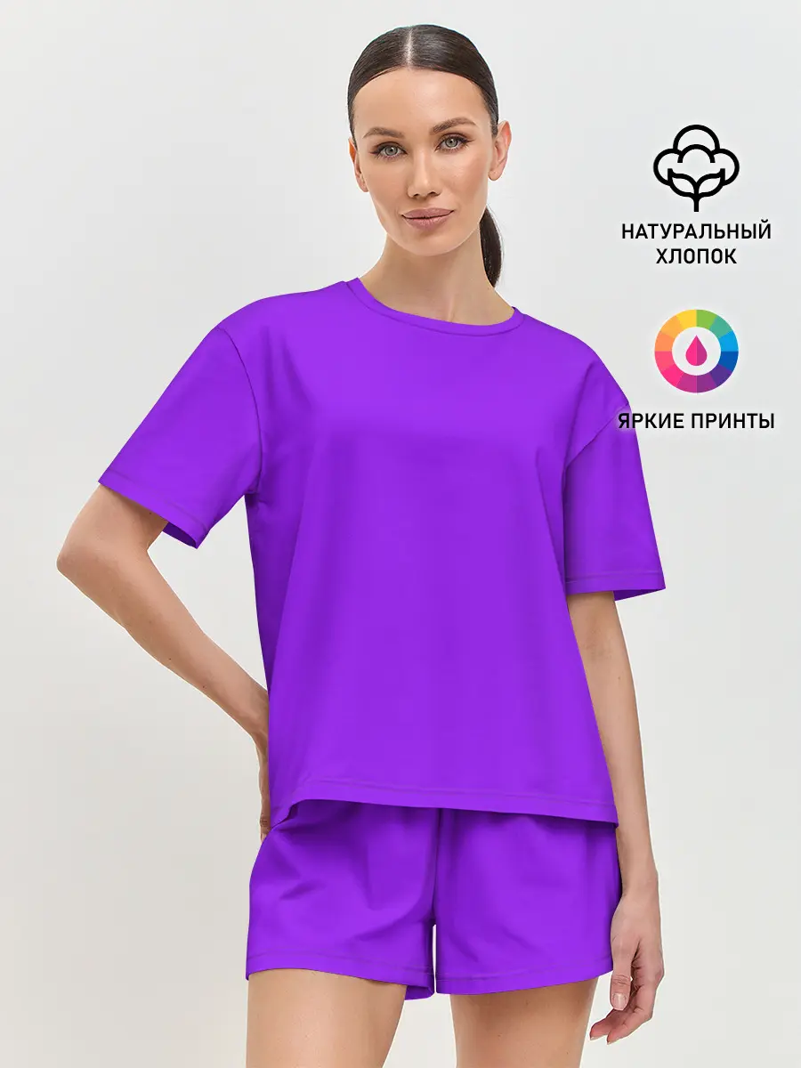 Женская пижама с шортами / Фиолетовый