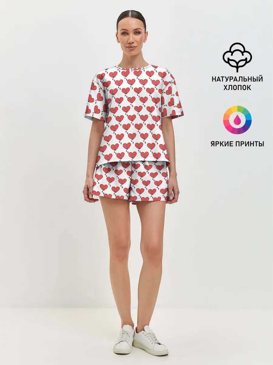 Женская пижама с шортами / Разбитое Сердце