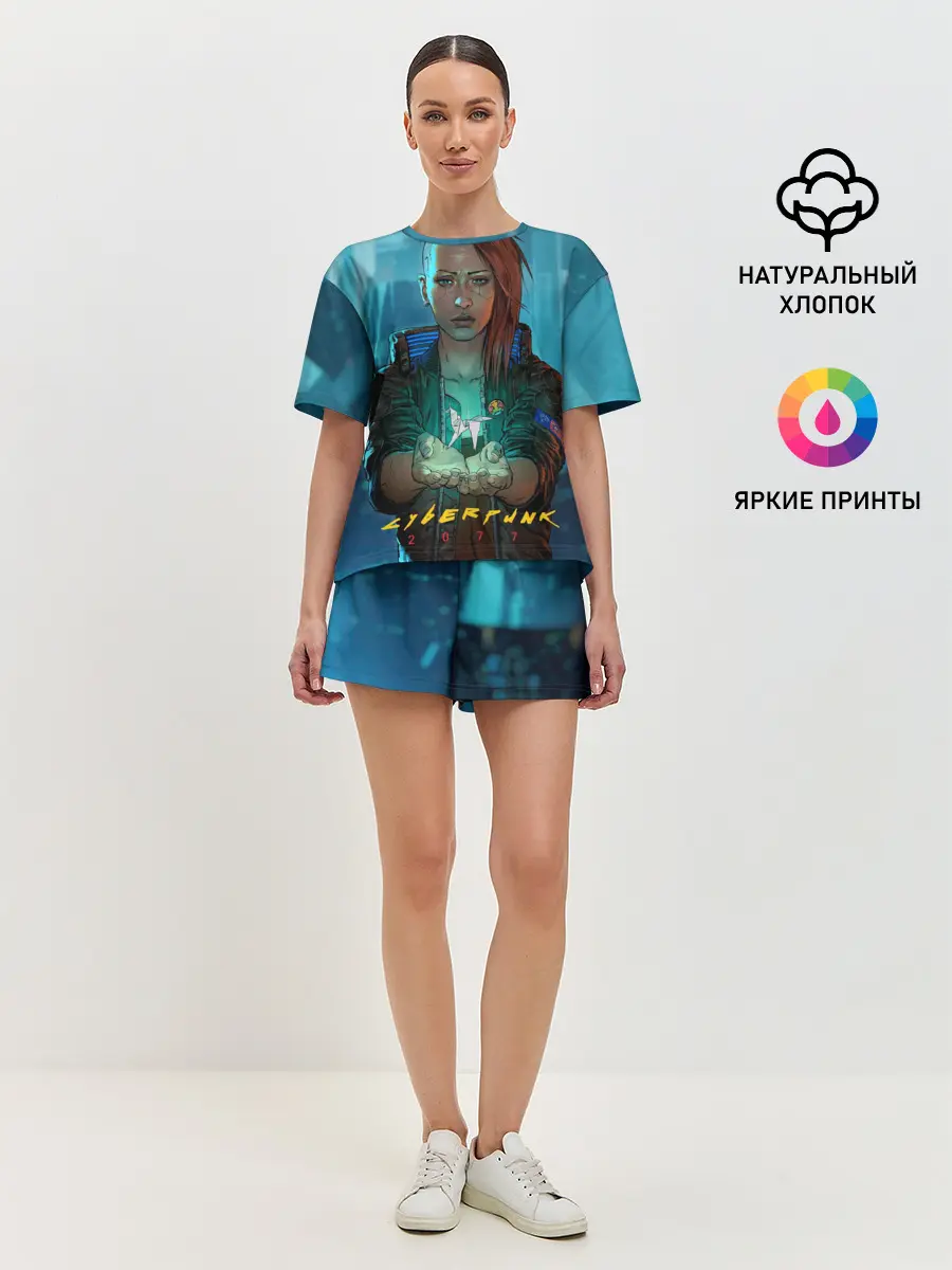 Женская пижама с шортами / cuberpunk 2077 melisa