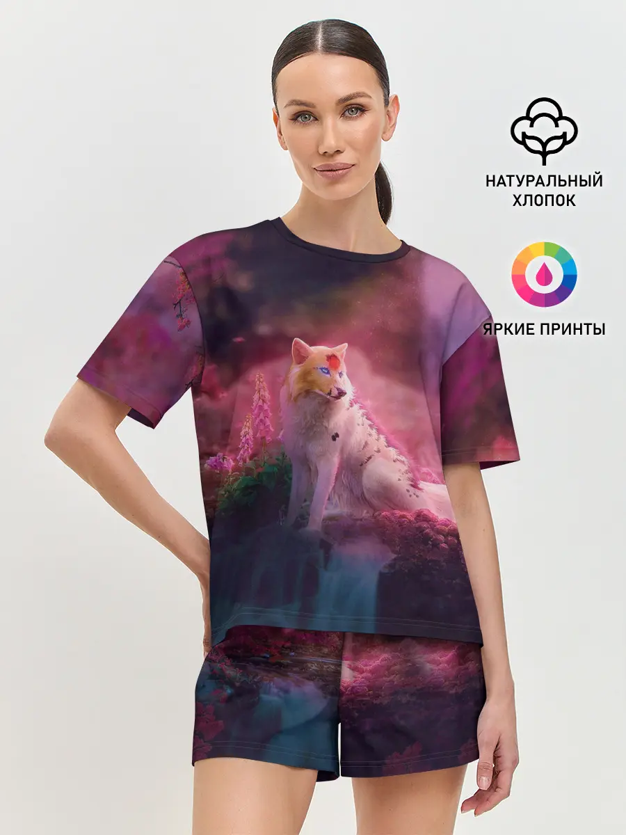 Женская пижама с шортами / Лисичка