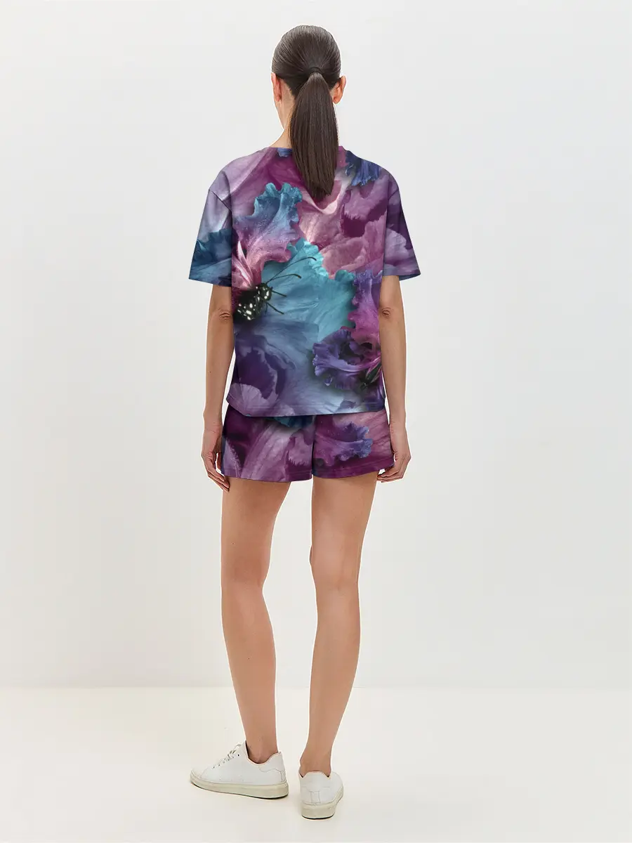 Женская пижама с шортами / Цветы