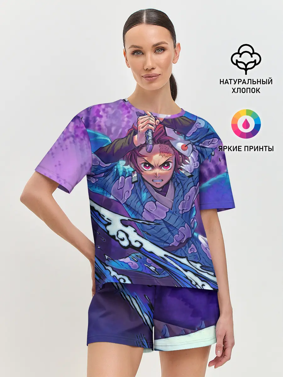 Женская пижама с шортами / Танджиро камадо Клинок Демонов