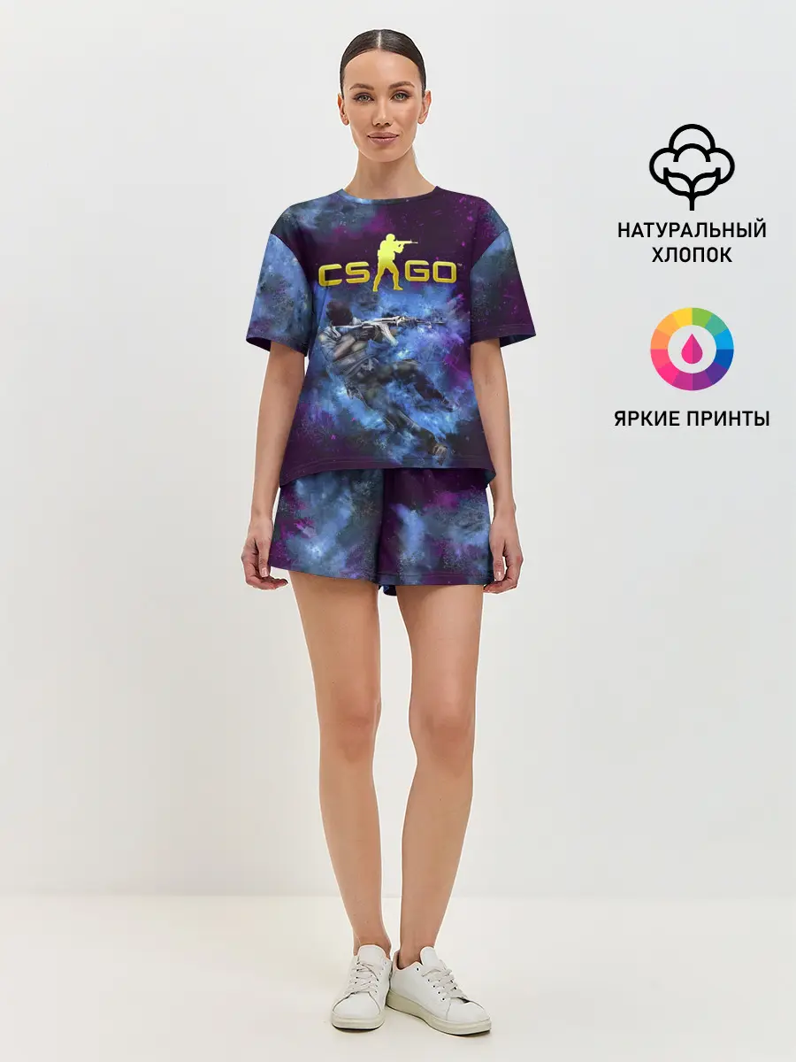 Женская пижама с шортами / CS GO Blue smoke