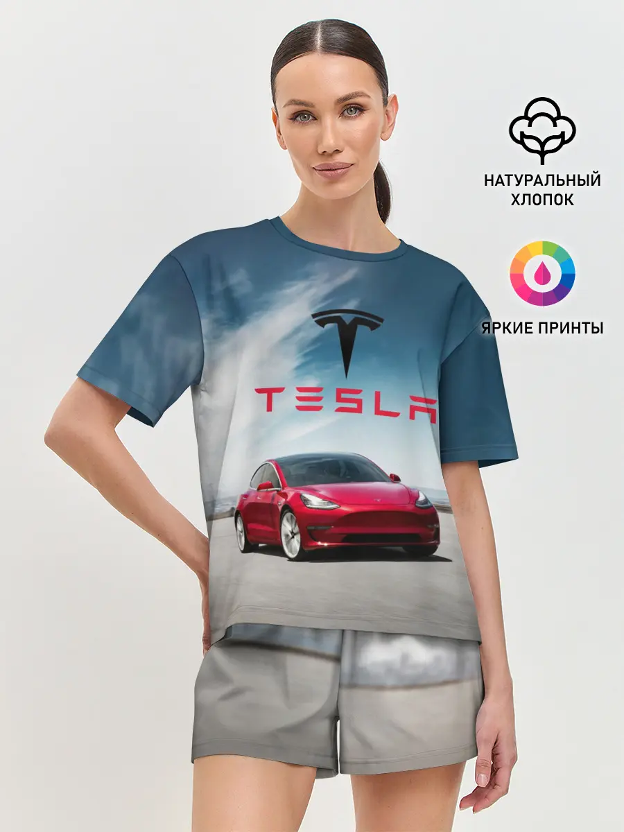 Женская пижама с шортами / Tesla Model 3