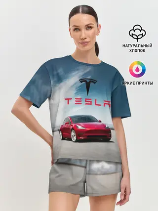 Женская пижама с шортами / Tesla Model 3