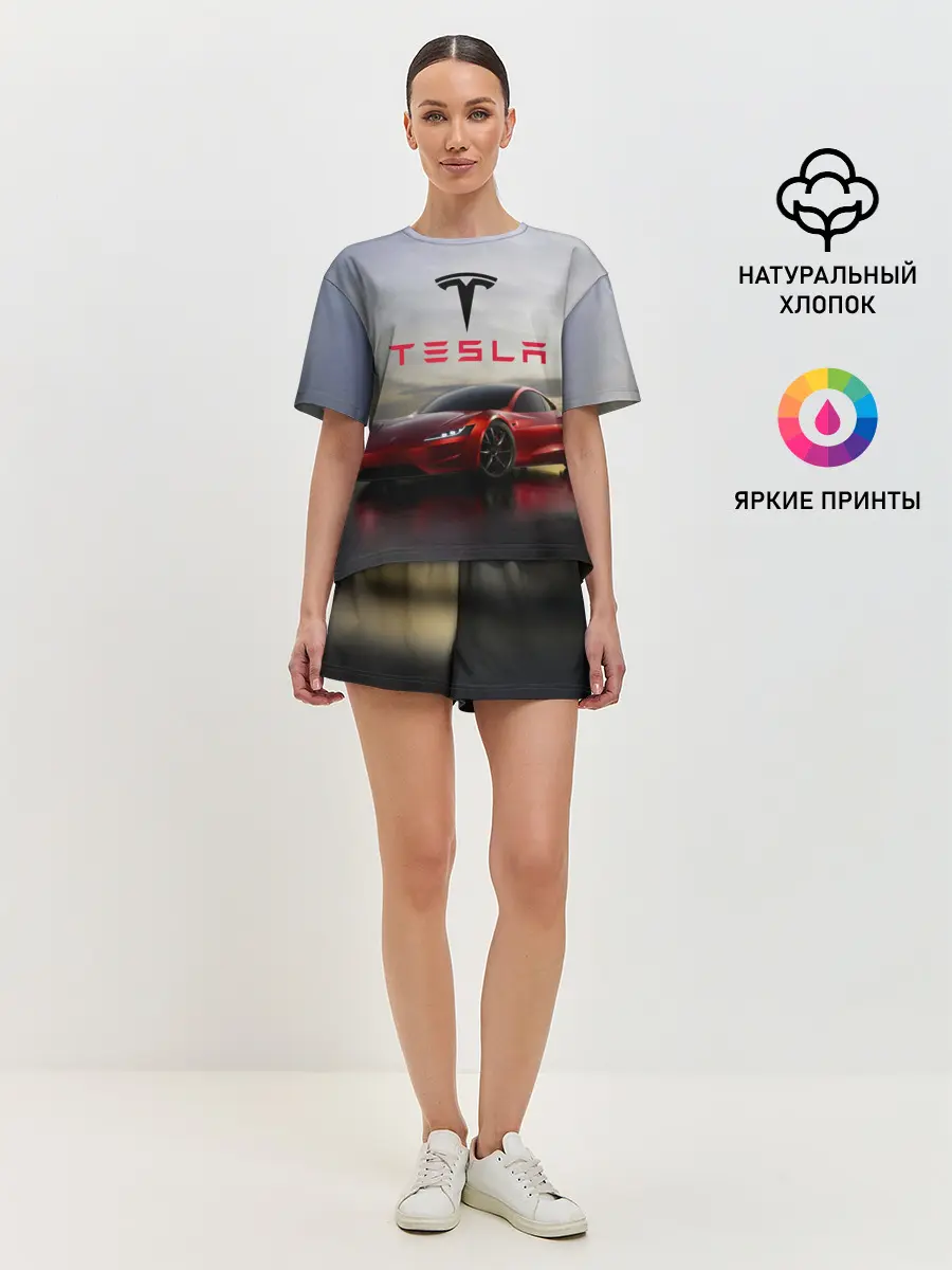 Женская пижама с шортами / Tesla Roadster