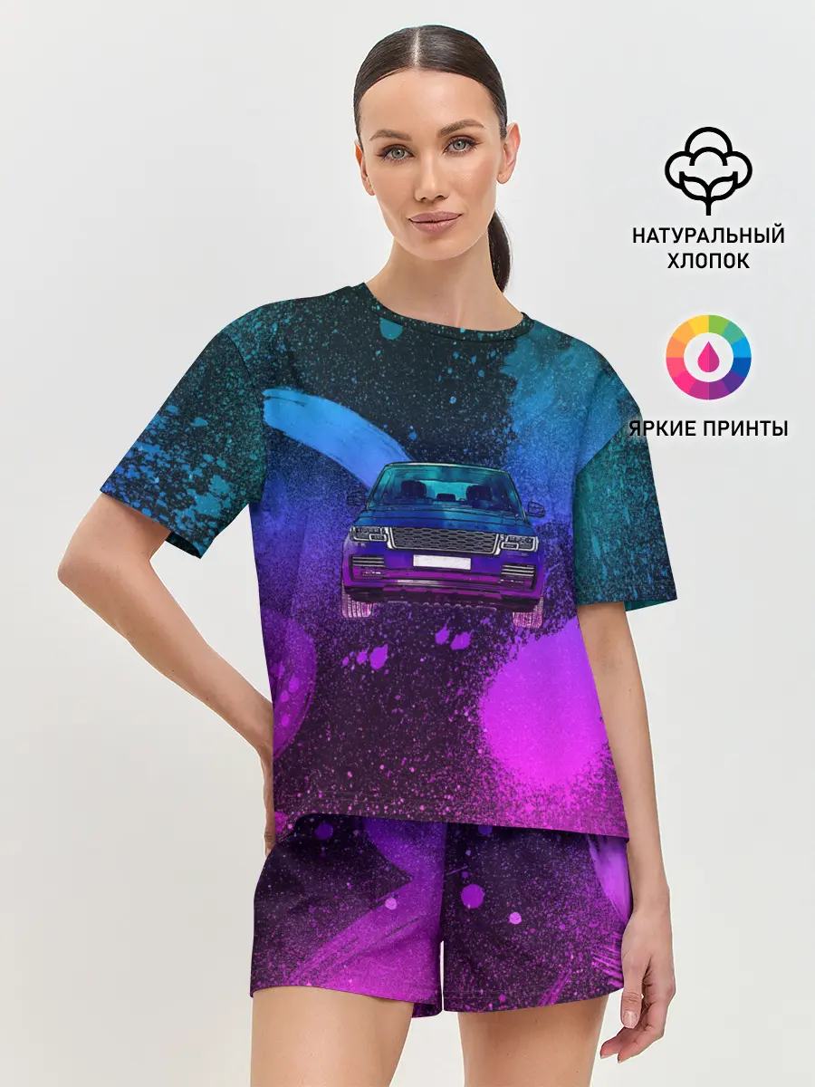 Женская пижама с шортами / LAND ROVER NEON