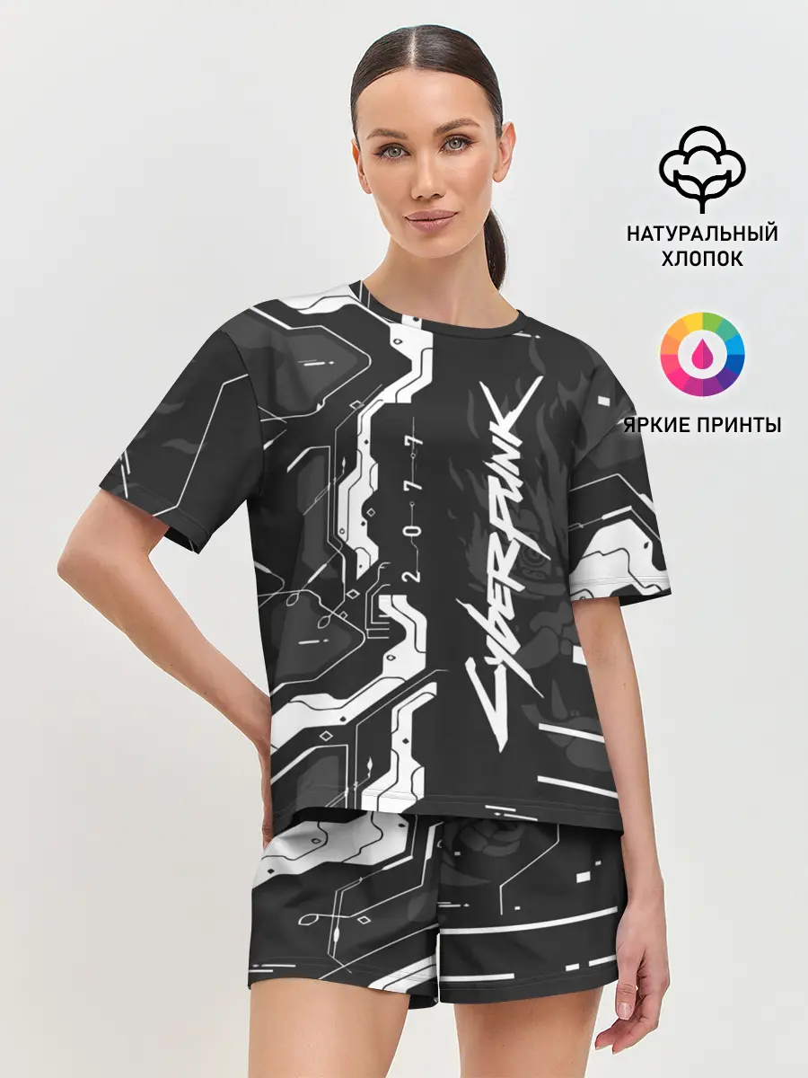 Женская пижама с шортами / Cyberpunk 2077 Tech