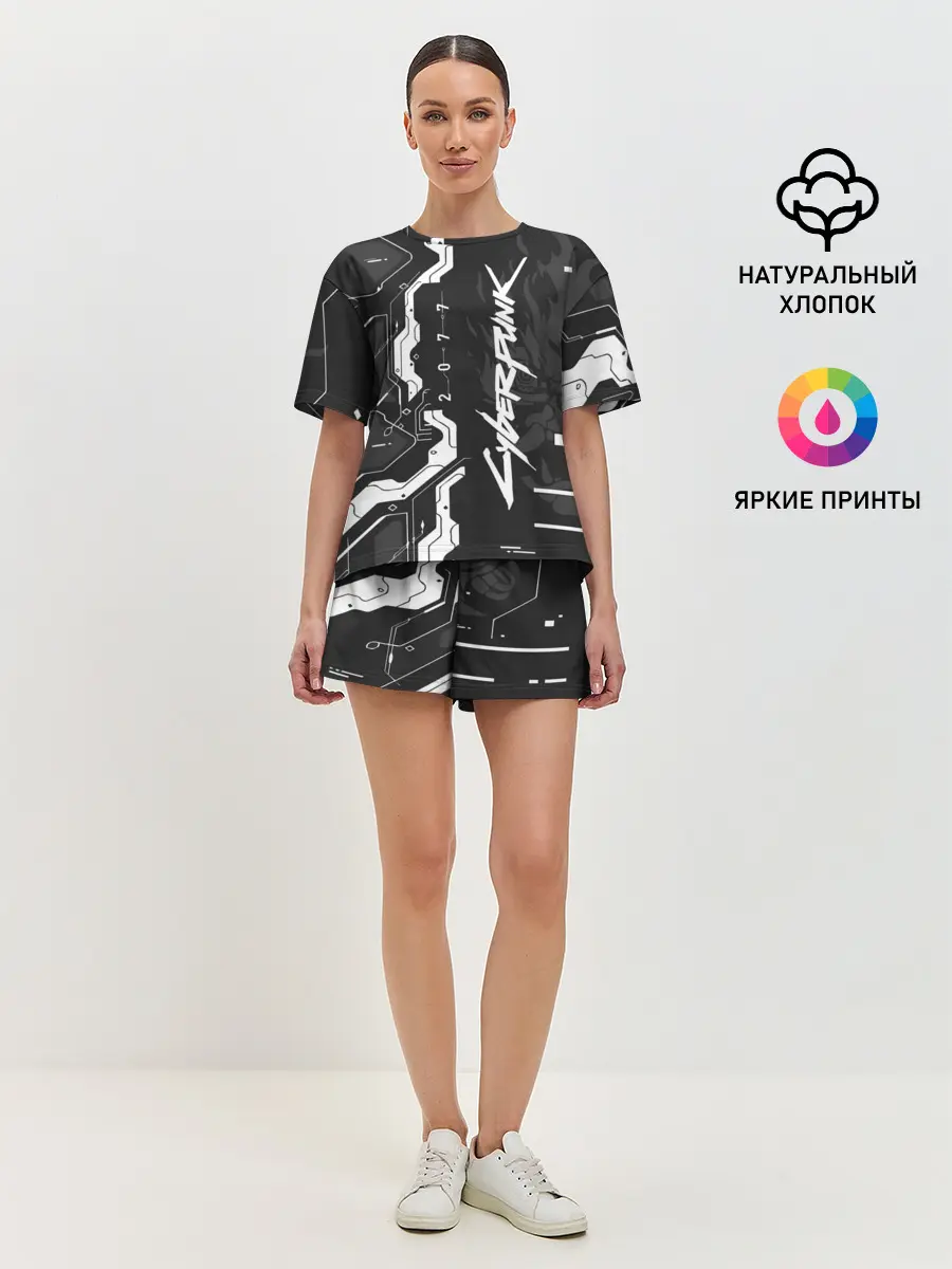 Женская пижама с шортами / Cyberpunk 2077 Tech