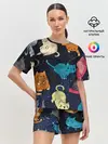Женская пижама с шортами / Космические котики