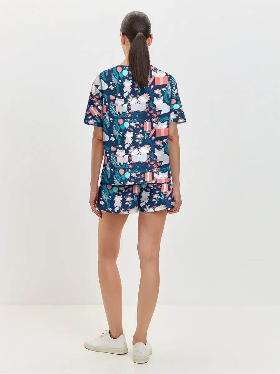 Женская пижама с шортами / Котики | Подарки