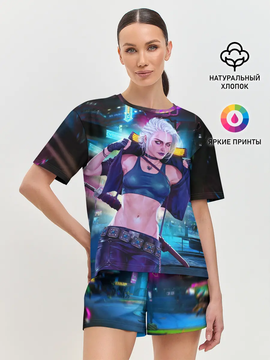 Женская пижама с шортами / Cyberpunk 2077 | Цири