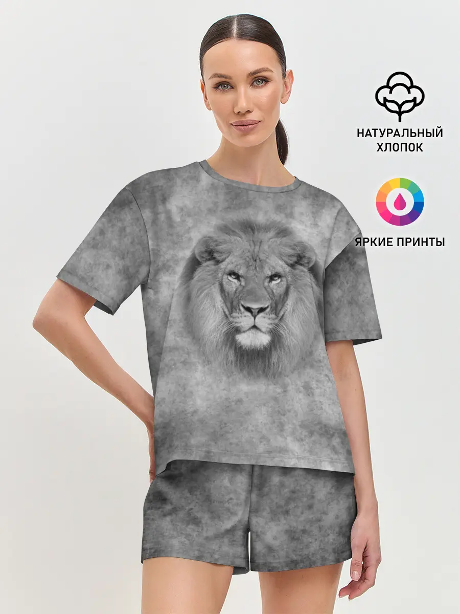 Женская пижама с шортами / Лев