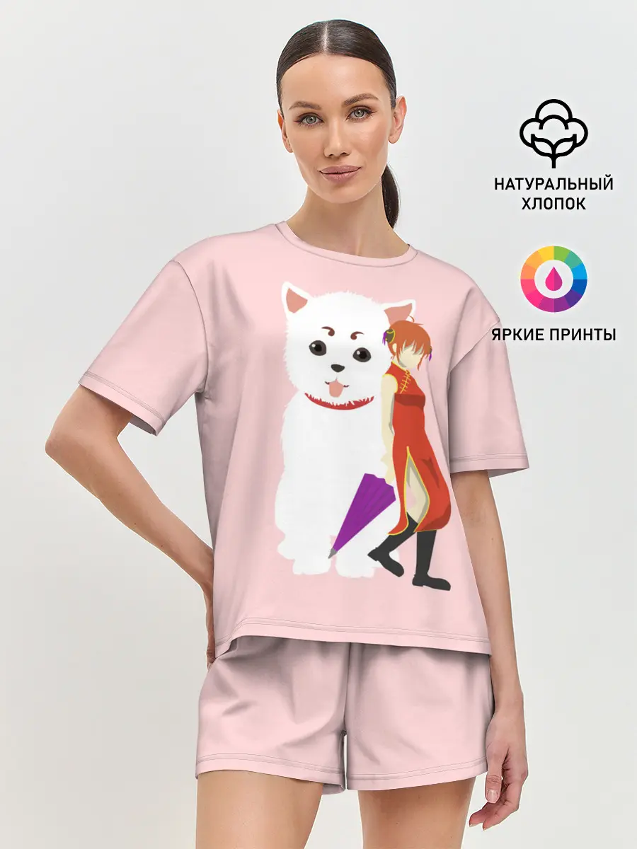 Женская пижама с шортами / Кот Гинтама