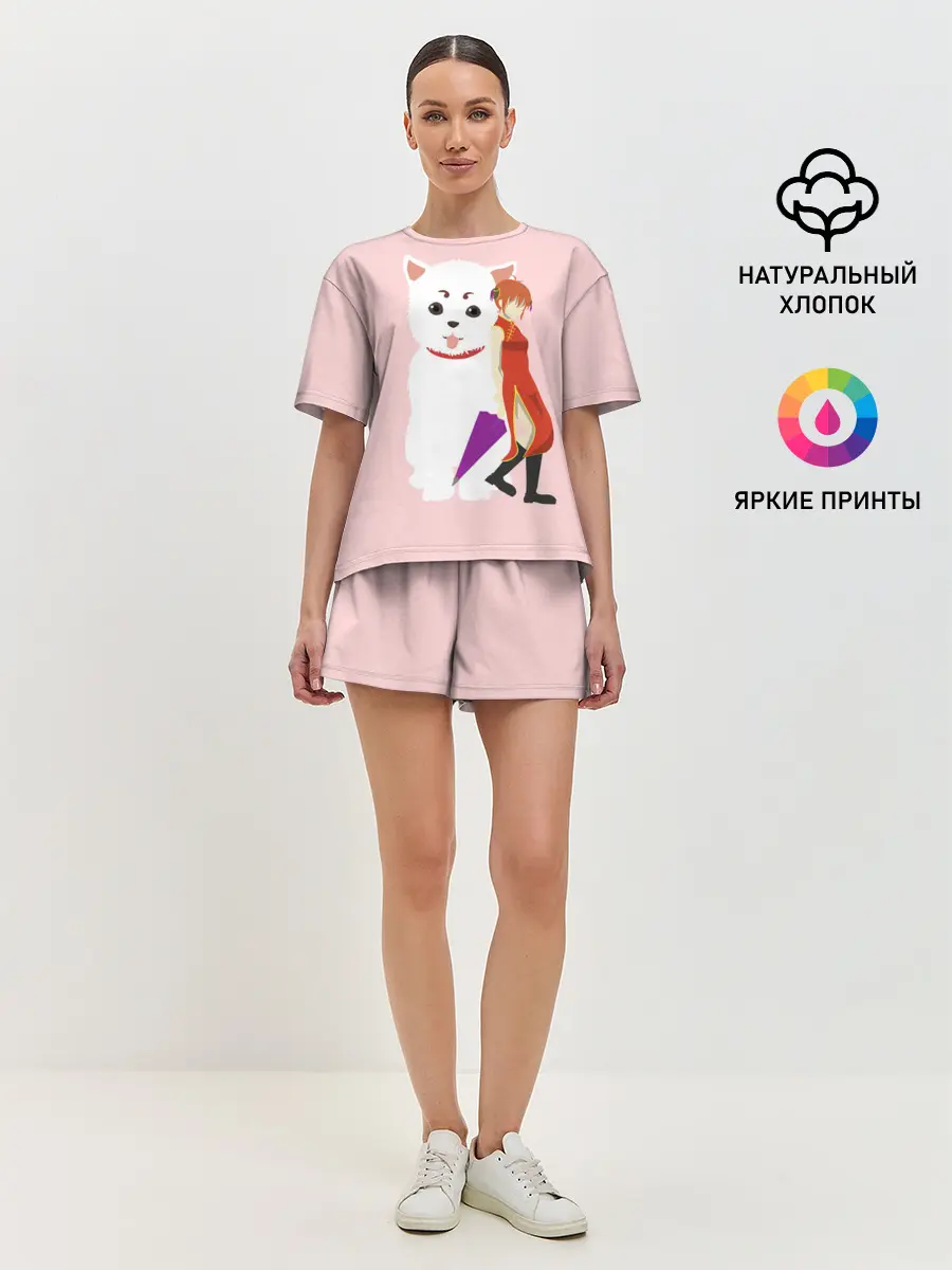 Женская пижама с шортами / Кот Гинтама