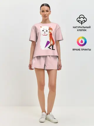 Женская пижама с шортами / Кот Гинтама