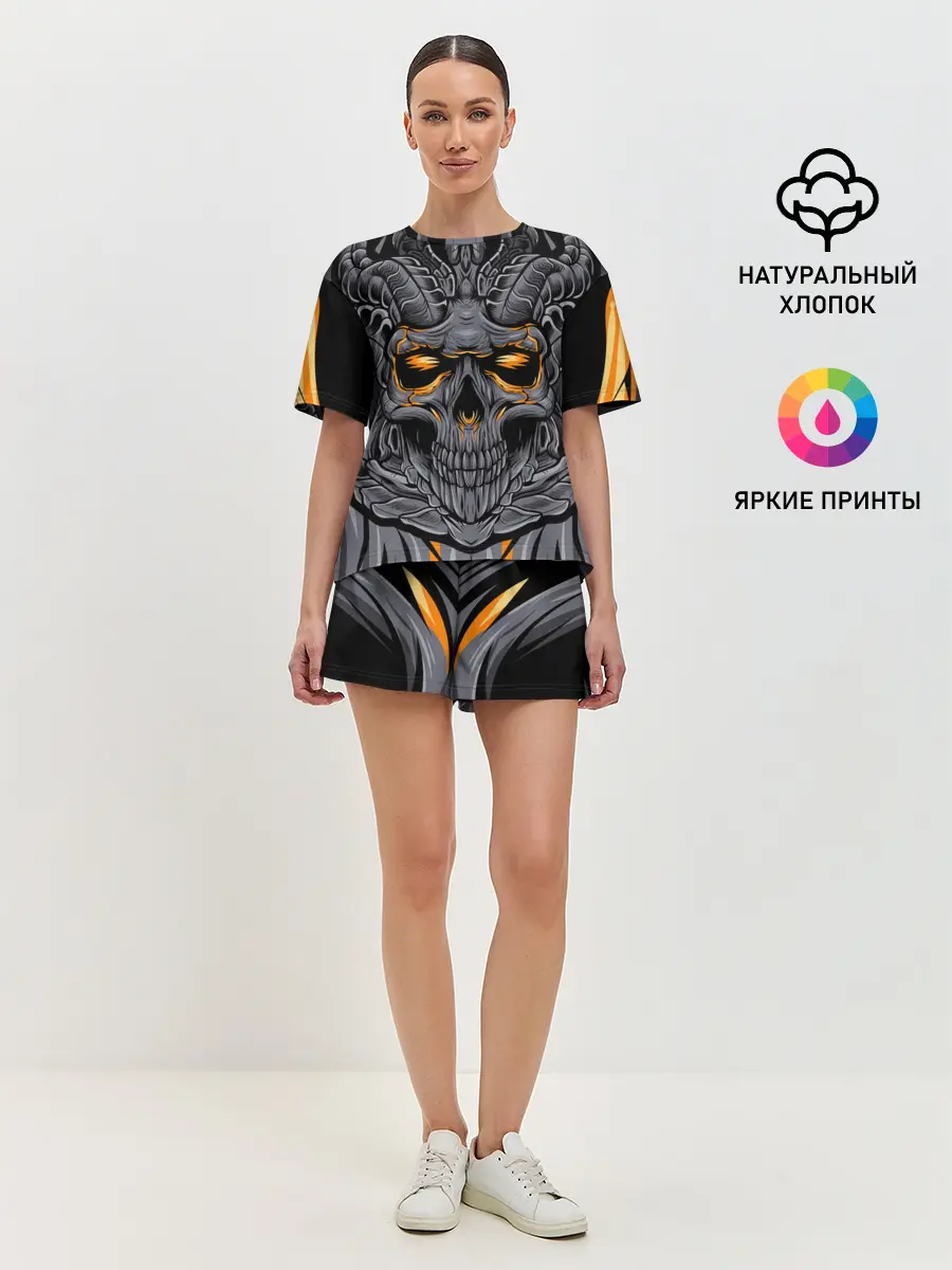 Женская пижама с шортами / Череп дьявола