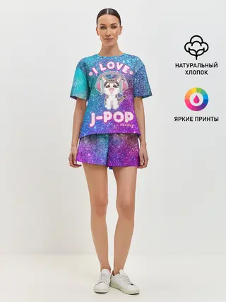 Женская пижама с шортами / I Love Cat Pop