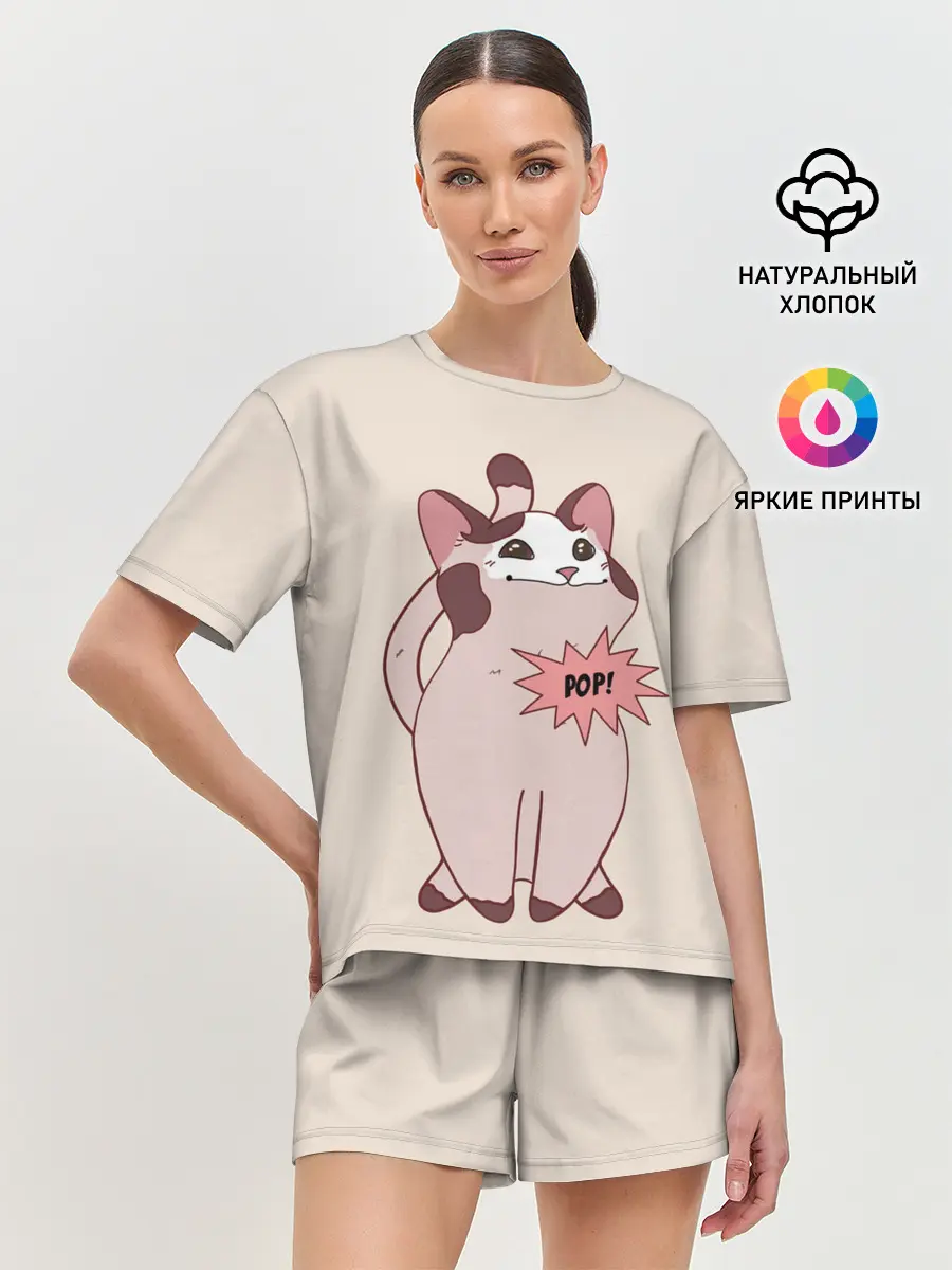 Женская пижама с шортами / Pop Cat