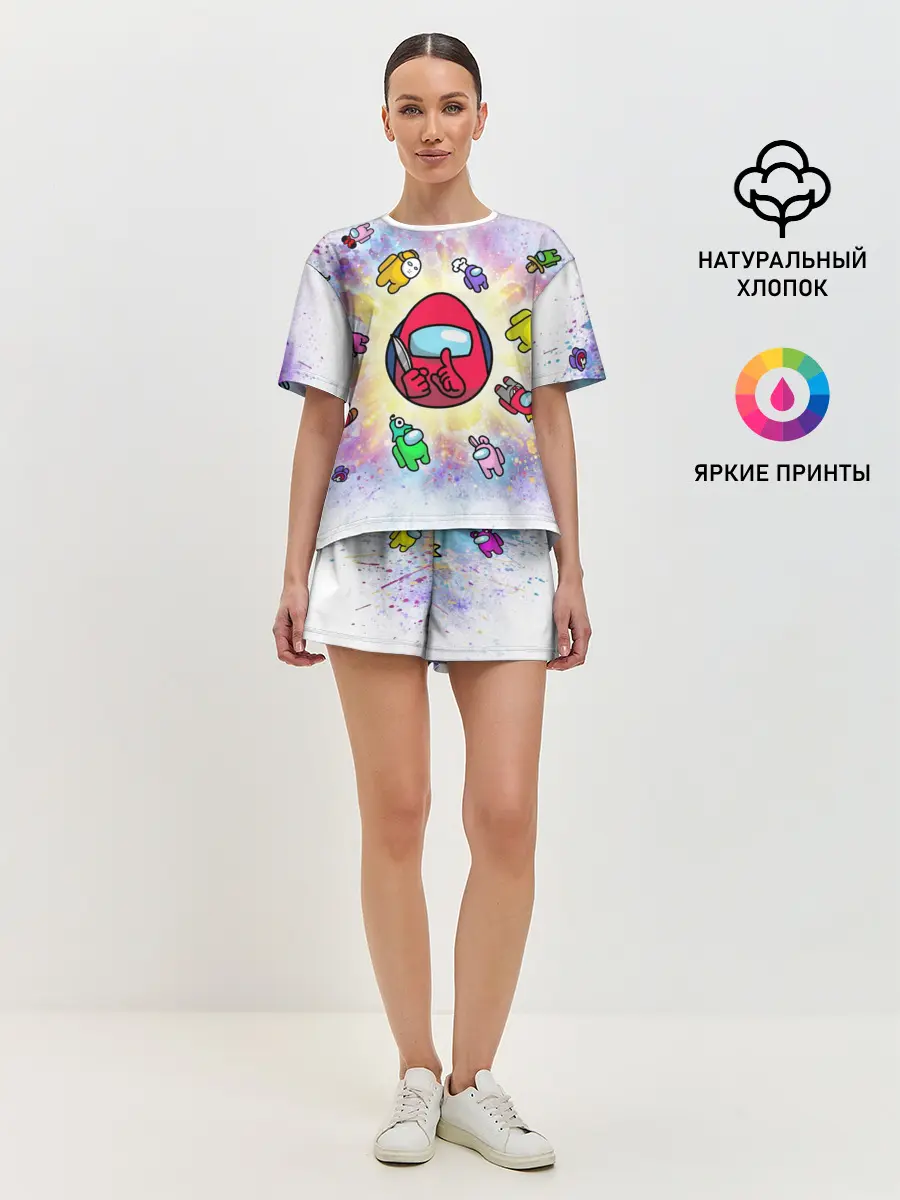 Женская пижама с шортами / Among us space