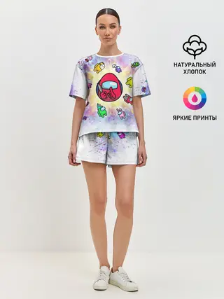 Женская пижама с шортами / Among us space